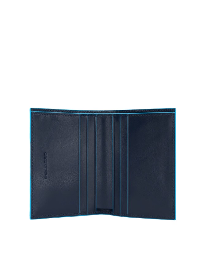 Piquadro - Portafoglio uomo in pelle verticale RFID Blue Square