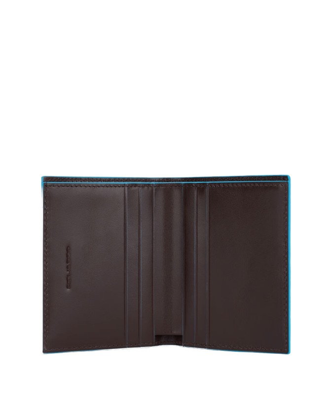 Piquadro - Portafoglio uomo in pelle verticale RFID Blue Square