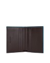 Piquadro - Portafoglio uomo in pelle verticale RFID Blue Square