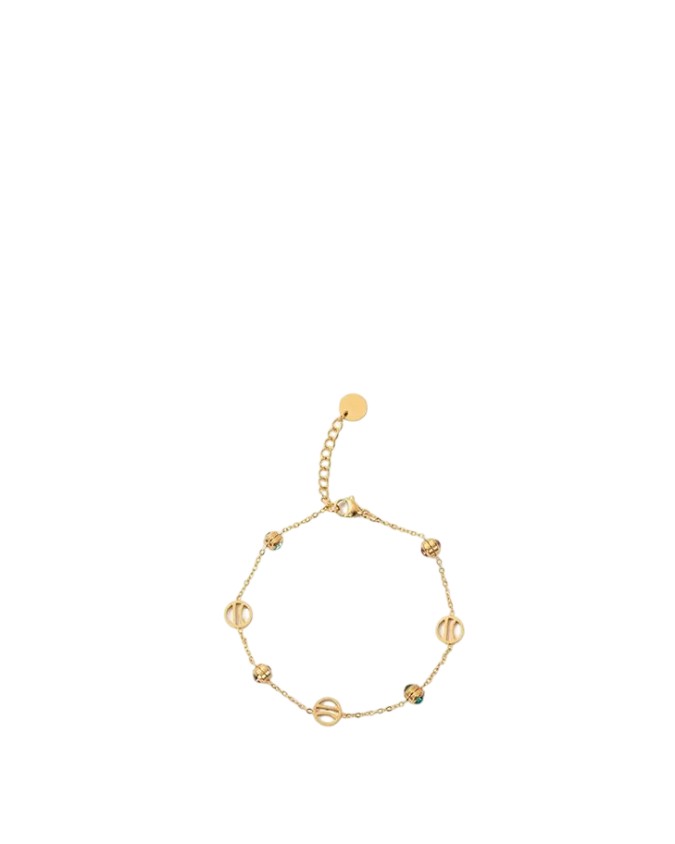 Alviero Martini Prima Classe - Bracciale con logo 1C e zirconi con finish Oro Chiaro