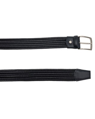 Made In Italy - Cintura uomo in pelle intrecciata elasticizzata Blu 2