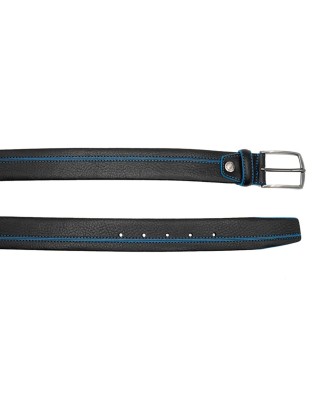 Made in Italy - Cintura uomo in pelle con fibbia squadrata Nero 2