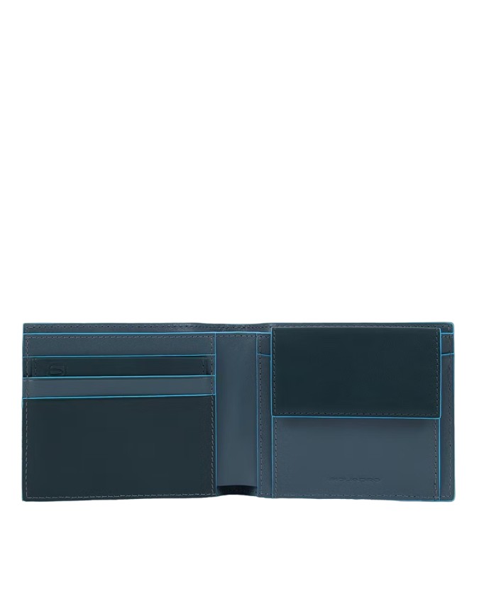Piquadro -  Portafoglio uomo con portamonete e porta carte di credito Blue Square