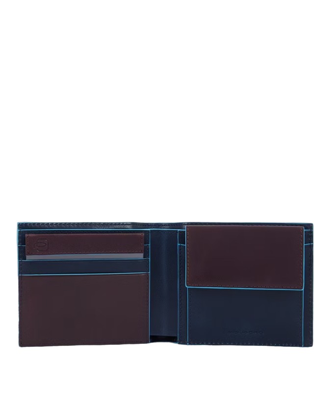 Piquadro -  Portafoglio uomo con portamonete e porta carte di credito Blue Square