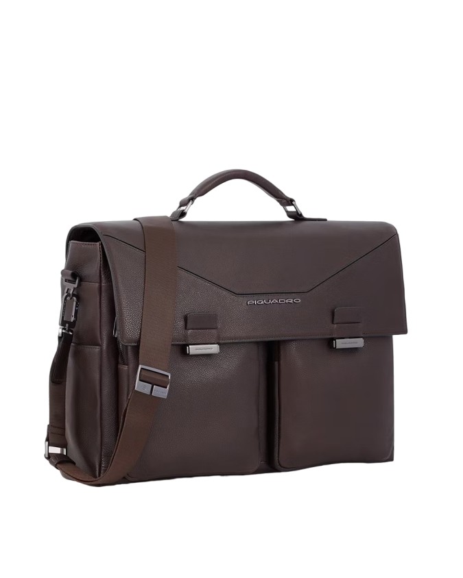  Piquadro - Cartella uomo in pelle con manico singolo porta pc