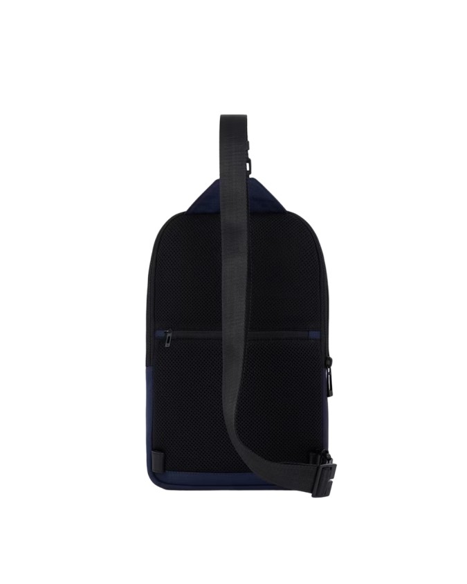 Piquadro  - Zaino monospalla uomo in pelle e tessuto per  iPad®mini