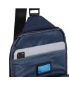 Piquadro  - Zaino monospalla uomo in pelle e tessuto per  iPad®mini