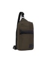 Piquadro  - Zaino monospalla uomo in pelle e tessuto per  iPad®mini