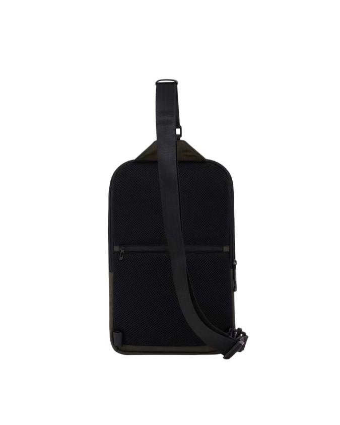 Piquadro  - Zaino monospalla uomo in pelle e tessuto per  iPad®mini