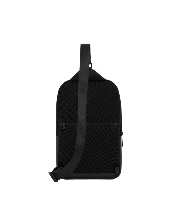 Piquadro  - Zaino monospalla uomo in pelle e tessuto per  iPad®mini