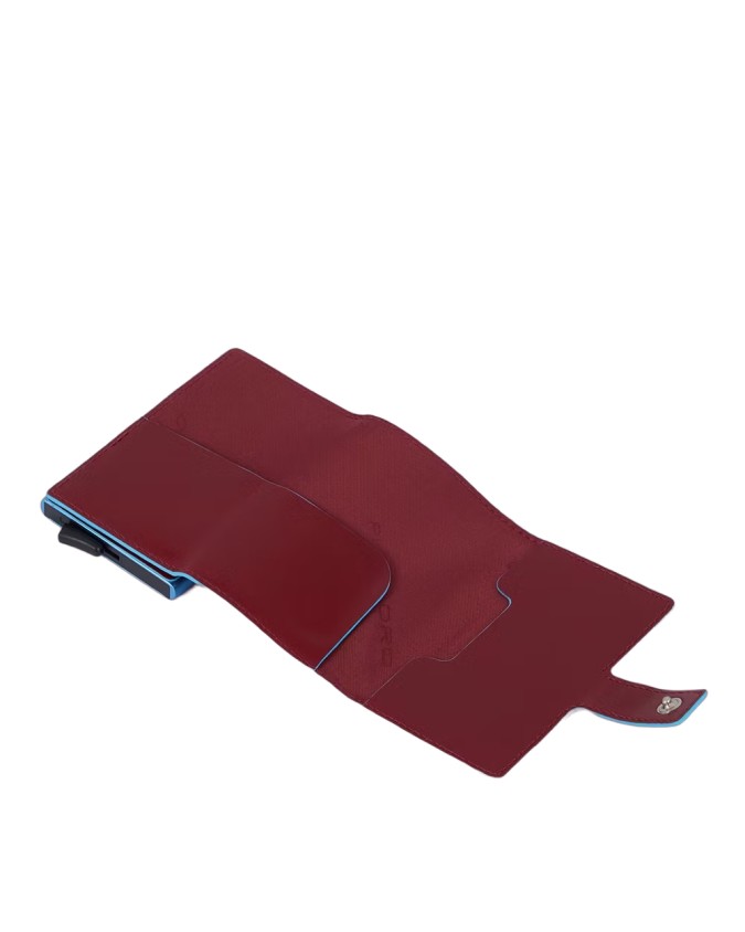 Piquadro - Custodia porta carte di credito uomo in pelle e metallo