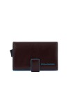 Piquadro - Custodia porta carte di credito uomo in pelle e metallo