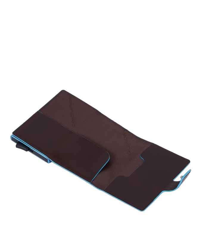 Piquadro - Custodia porta carte di credito uomo in pelle e metallo
