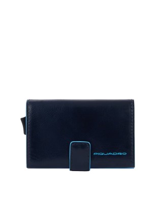 Piquadro - Custodia porta carte di credito uomo in pelle e metallo 2