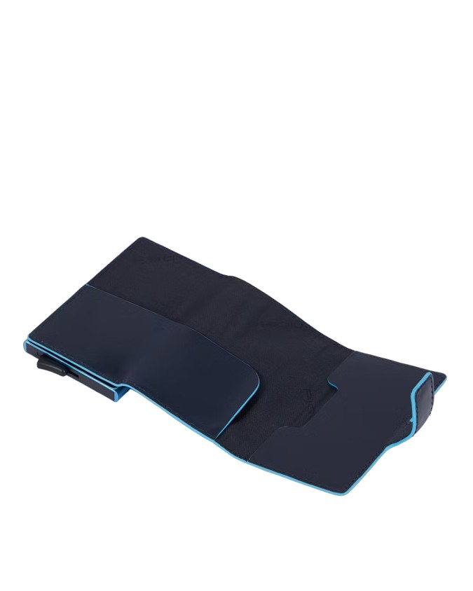 Piquadro - Custodia porta carte di credito uomo in pelle e metallo