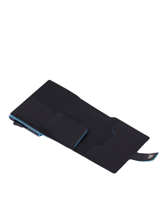 Piquadro - Custodia porta carte di credito uomo in pelle e metallo