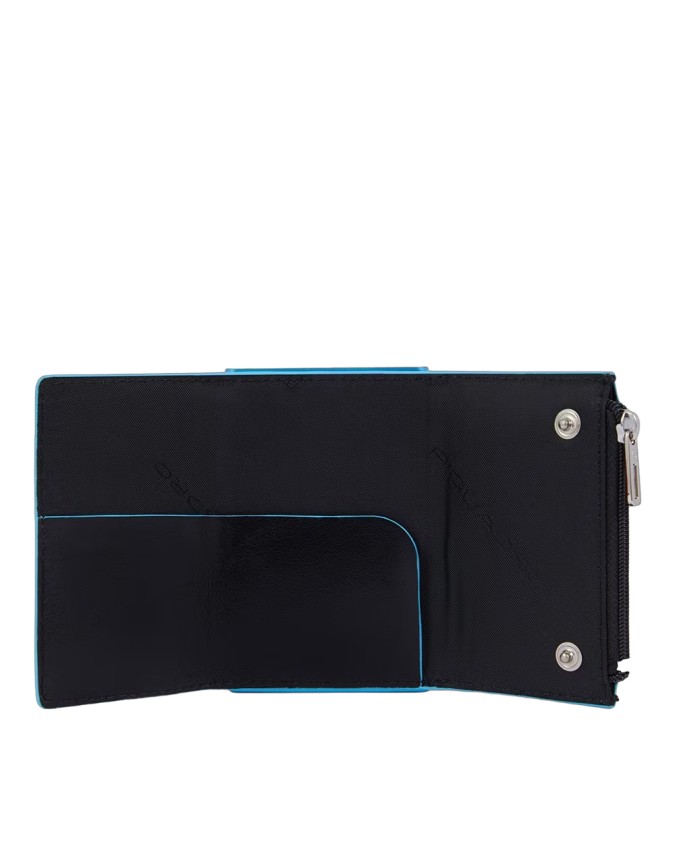 Piquadro - Portafoglio in pelle e metallo con sliding system e tasca portamonete