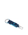 Piquadro - Portachiavi in pelle con anello e logo