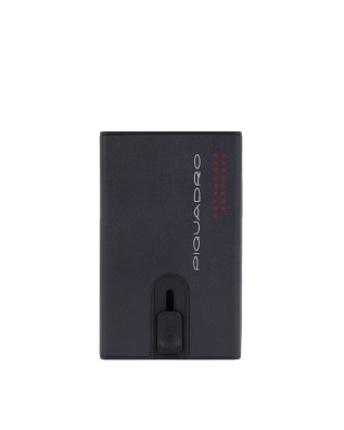 Piquadro - Portafoglio compatto in pelle e metallo RFID 2