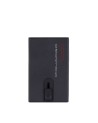 Piquadro - Portafoglio compatto in pelle e metallo RFID