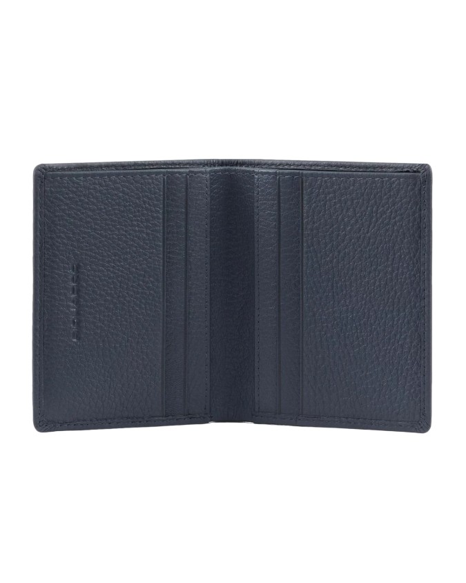 Piquadro - Portafoglio uomo con porta carte di credito verticale in pelle RFID