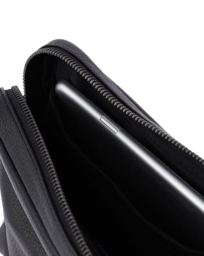 Piquadro - Pochette in pelle porta iPad®mini con manico rimovibile