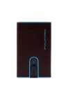  Piquadro - Porta carte di credito slim in pelle e metallo con