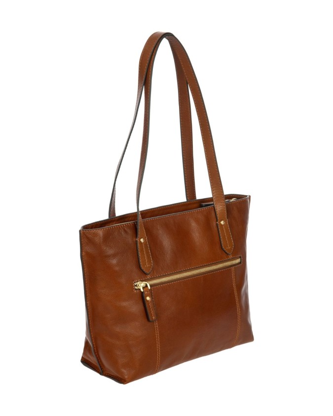 Bric's - Borsa shopping in pelle con doppio manico Volterra