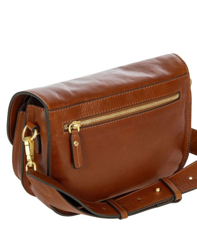 Bric's - Borsa a spalla con doppio scomparto in pelle Volterra