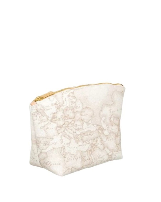 Alviero Martini Prima Classe - Pochette media in tessuto stampato Geo White
