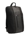 Piquadro - Zaino slim in tessuto e pelle espandibile porta pc 15.6''