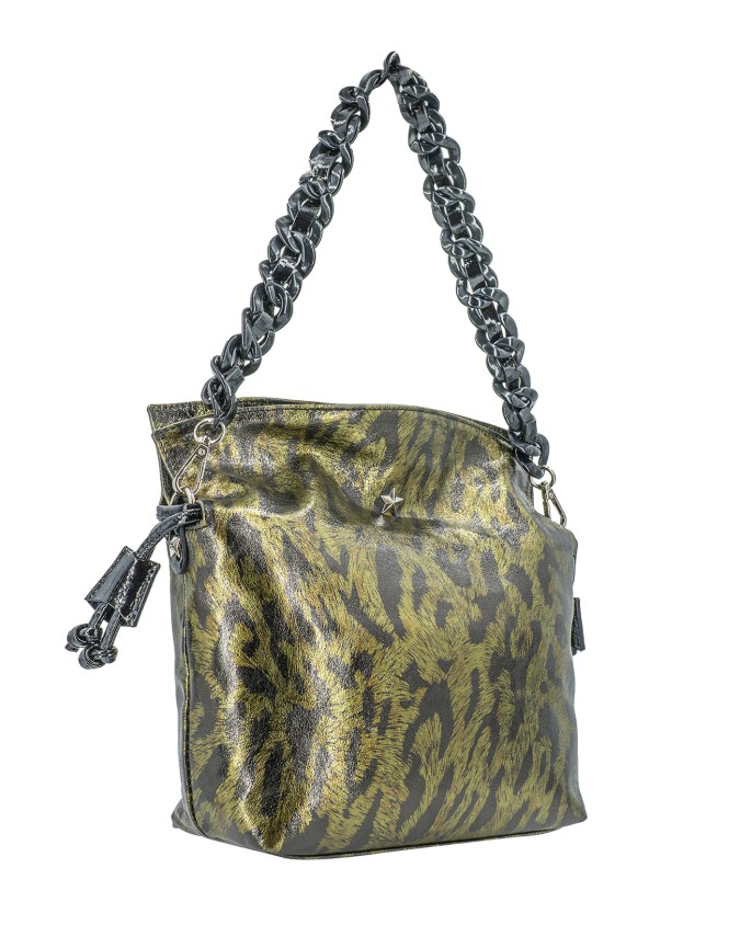 MBRC - Borsa shopper in pelle piccola con doppio manico Leo