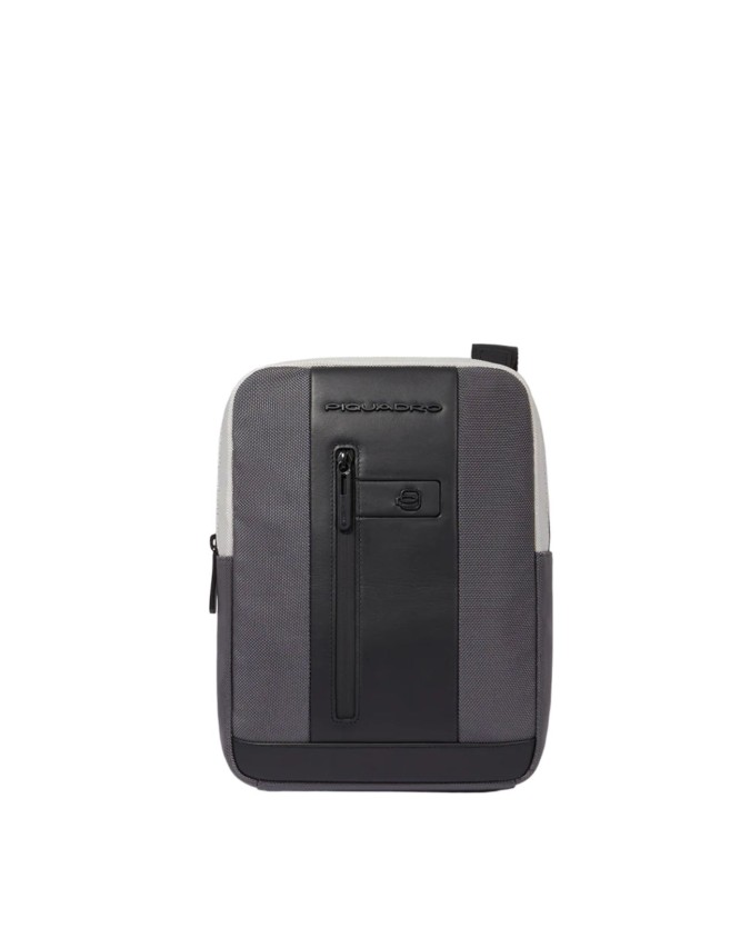 Piquadro - Borsello uomo in pelle e tessuto riciclato porta iPad 10,2''Air 10,9''Pro 11''