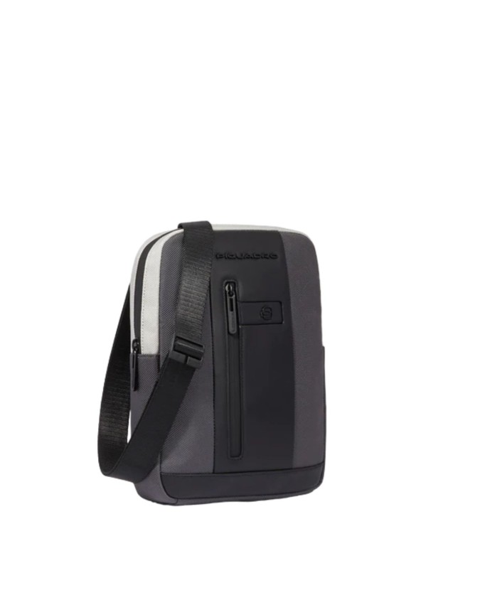 Piquadro - Borsello uomo in pelle e tessuto riciclato porta iPad 10,2''Air 10,9''Pro 11''