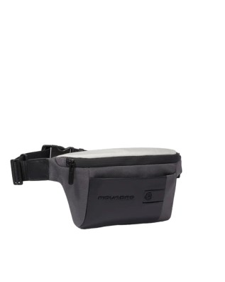 Piquadro - Marsupio uomo in pelle e tessuto riciclato RFID 2