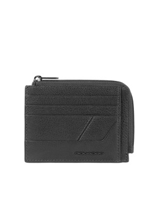 Piquadro - Portamonete in pelle con porta documenti e carte di credito Carl