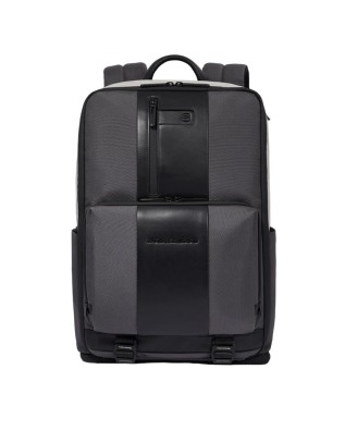 Piquadro - Zaino fast-check in pelle e tessuto porta pc 15,6"