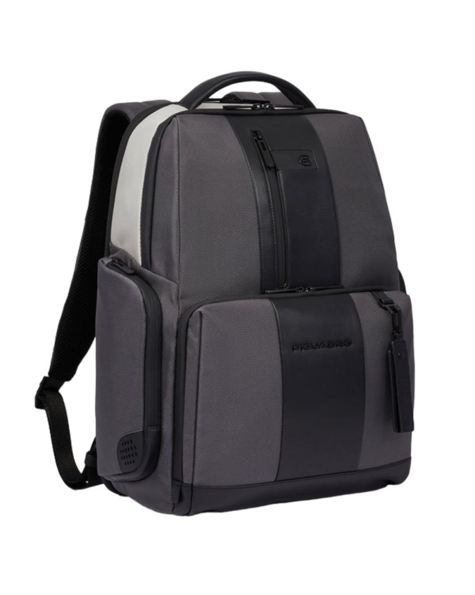 Piquadro - Zaino fast-check porta pc 15.6'' e iPad® Pro 11'' in pelle e tessuto