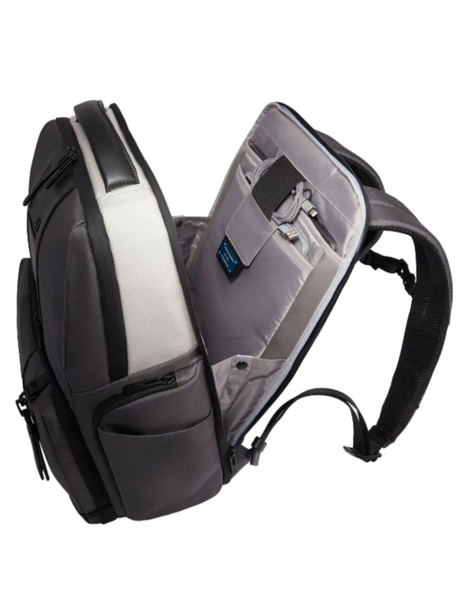 Piquadro - Zaino fast-check porta pc 15.6'' e iPad® Pro 11'' in pelle e tessuto