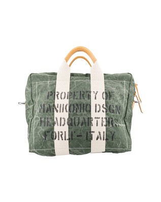 Manikomio Design - Borsa a mano grande in cotone Aviator's Kit Bag con tracolla 2