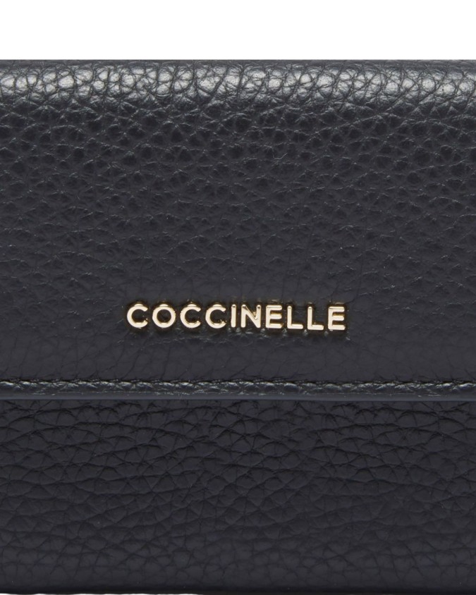 Coccinelle - Portafoglio Mini in pelle con patta Metallic Soft