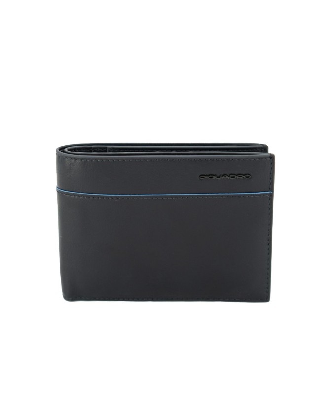 Piquadro - Portafoglio da uomo con quattro tasche laterali Blue Square Revamp