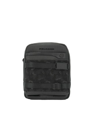 Piquadro - Borsello a tracolla uomo in pelle e tessuto riciclato per iPad® 2