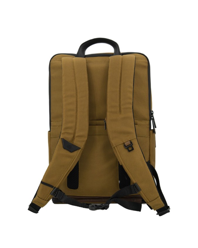  Piquadro - Zaino fast-check in pelle e tessuto porta pc 15,6"
