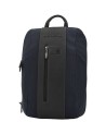 Piquadro - Zaino slim in tessuto e pelle espandibile porta pc 15''