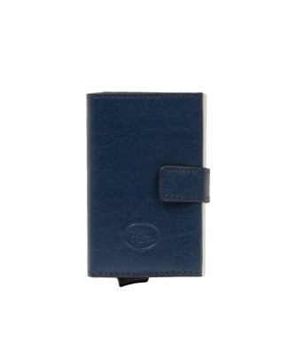 The Bridge - Story Leather Credit Card Holder - Blue